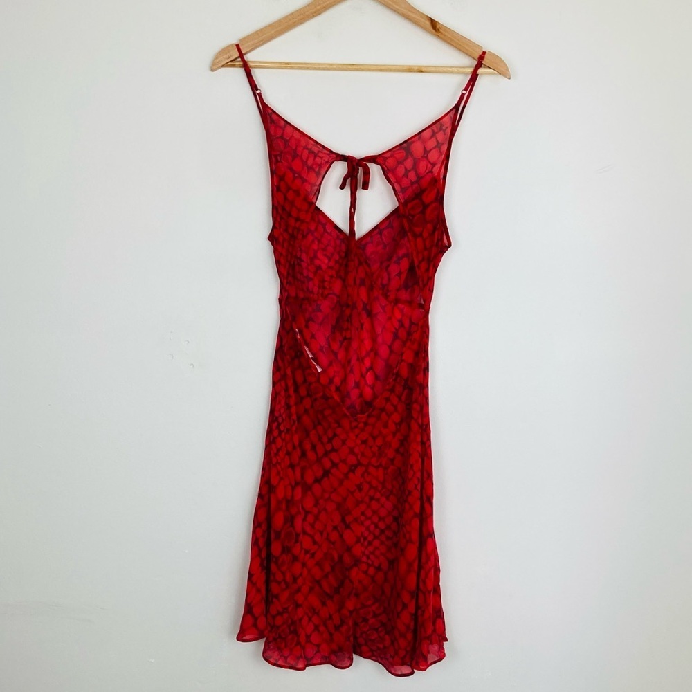 Victoria’s Secret Red Python Print Sheer Silk Sli… - image 2
